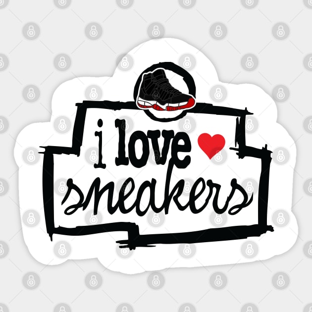 I Love Sneakers Bred Sticker by Tee4daily